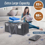 6 Pack Extra Heavy Duty Large Moving Bags with Strong Zipper, Gray | Comfortable Handles, Sturdy & Durable Clothes Storage Bags Totes Bins, Blue Packing Moving Boxes for College Supplies - Image 3