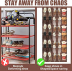 Windyun 1 Pcs 40 Pocket Over the Door Shoe Organizer Hang,Brown - Image 2