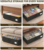 Under Bed Storage with Wheels 2-Pack, Under Bed Storage Containers, Underbed Box with Clear Lids, Rolling Underbed Storage bins for Shoes, Clothes, Blankets (25" L x 16.2" W x 5.5" H) - Image 7