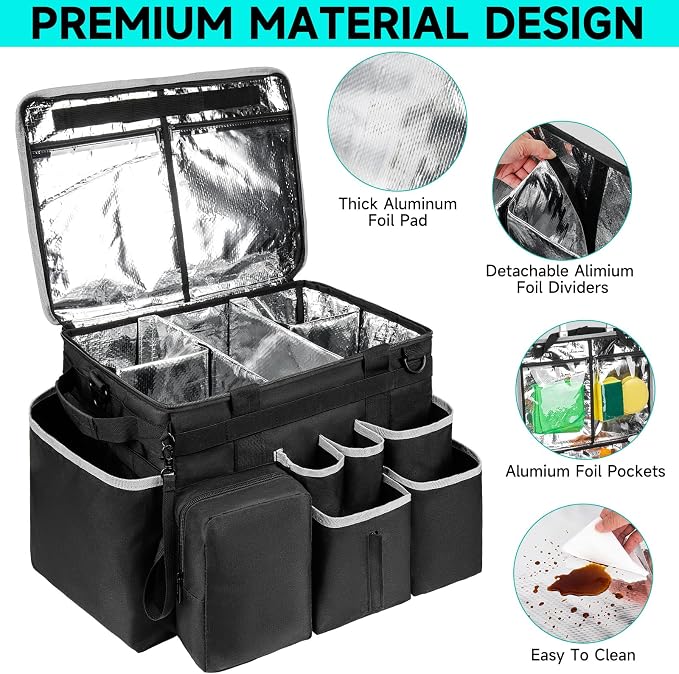 Cleaning Cadddy Bag with Rolling Cart, Lareg Cleaning Bag with Wheels - Image 4