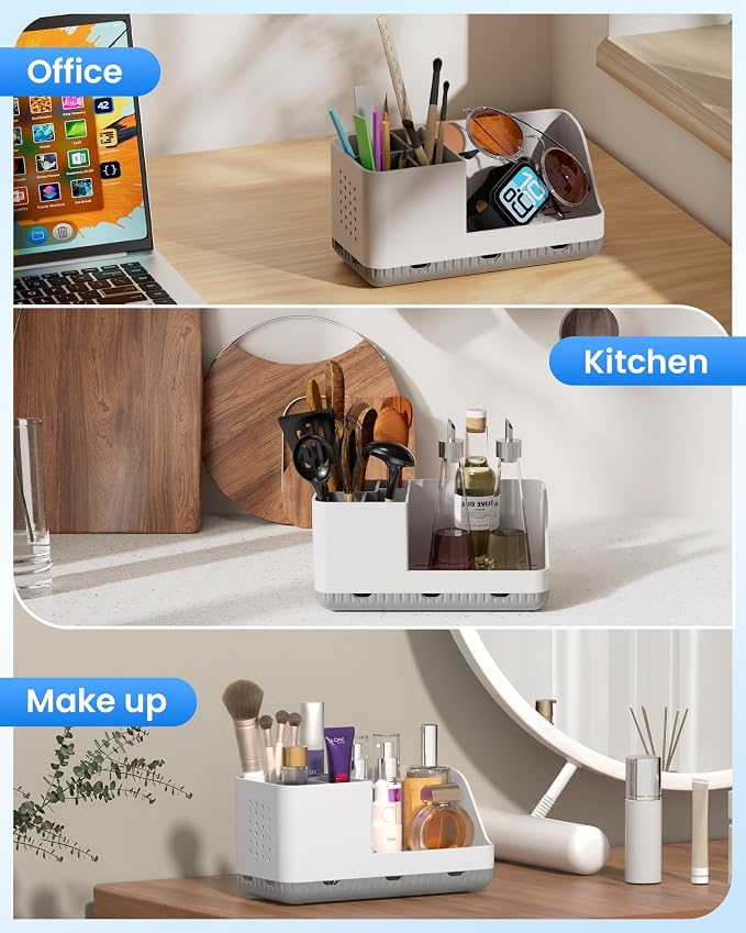 Toothbrush Holder Bathroom Counter Organizer & Storage Detachable - Image 7