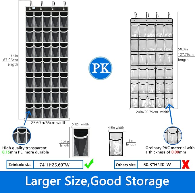 Shoe Rack for Door, Over Door Shoe Organizer for Closet - Image 2
