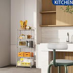 REGILLER 5-Wire Shelving Metal Storage Rack Adjustable Shelves,Standing Storage Shelf Units for Laundry Bathroom Kitchen Pantry Closet(Silver,11.8" D x 21.2" W x 53.5" H) - Image 2