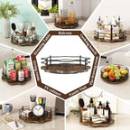 12" Lazy Susan Turntable Organizer,Round Wooden Lazy Susan Organization and Rotating Spice Rack for Dining Table,Pantry,Kitchen Countertop,Vanity,Cupboard and More.Heightened Version - Image 4