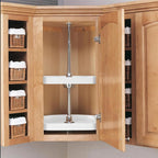 Rev-A-Shelf 20" Dual Shelf Lazy Susan D-Shaped for Corner Wall in Cabinet Kitchen Storage Organization, Turntable Storage White, 7012-20-11-52 - Image 7