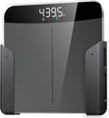 ELETIUO Wall-Mounted Scale Holder with Adhesive &Screws -Fits Most Digital Scales (Up to 1.2"/30mm Thick),Anti-Slip Silicone Pads,Space-Saving Bathroom/Bedroom Organizer-Easy to Install, Black by ELETIUO