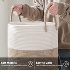 YOUDENOVA Cotton Rope Laundry Hamper Basket, 72L Blanket Basket for Bedroom - Image 3
