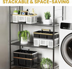 BYUNER Portable Cleaning Caddy & Shower Basket: Hard Plastic Caddy Organizer with Handle, 4 Divided Compartments, All-Side Drainage for Bathroom, Dorm & Utility, College Dorm Room Essentials - Image 5