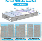 5 Inch Low Profile Under Bed Storage Drawer 4 Pack, Lightweight Underbed Clothes Storage Container Bins With NO STURCTURE, Shallow Storage Bag for Dorm & Home, With Clear Lids & Water-Resistant Fabric - Image 2