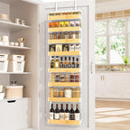 8-Tier White Door Mounted Hanging Spice Rack Shelves for Kitchen Home by Unknown