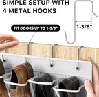 Simple Houseware 24 Pockets Large Clear Over the Door Shoe Organizer, White | 56" x 22.5", 4 Durable Metal Hooks, 5" x 9" Pocket Size, Multipurpose - Image 5