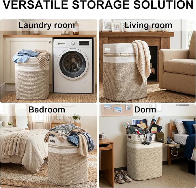 OIAHOMY Laundry Hamper Collapsible Laundry Basket Clothes Organizer Yellow - Image 5