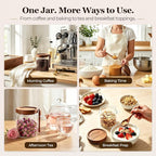 ComSaf Sugar Jars with Acacia wood Lids and Spoons 0.5Qt 2Pack, Decorative - Image 6