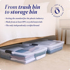 HOMZ 2-Pack Under Bed Storage, Clear Plastic Containers with Lids, 56 Quart, Gray Latch - Stackable Underbed Organizer Bins for Shoes, Bags, Clothes, and Towels - Image 7