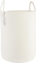 XUANGUO White Cotton Rope Laundry Basket Hamper for Clothes Large by XUANGUO