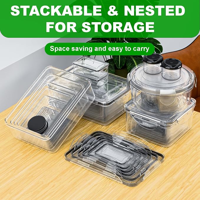54 Pcs Food Storage Containers with Lids Airtight, (27 Containers &27 Lids) Reusable BPA-Free Plastic Food Containers for Kitchen Organization, Leak Proof Freezer/Microwave Safe Meal Prep Lunch Boxes - Image 4