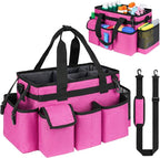 Cleaning Caddy,Cleaning Bag for Housekeepers,Cleaning Supplies Organizer with Handle,Rose Red by ZIOZERTT