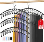 4 Pack Skirt Pants Hangers with 60Clips Legging Organizer for Closet, Black by Besslly