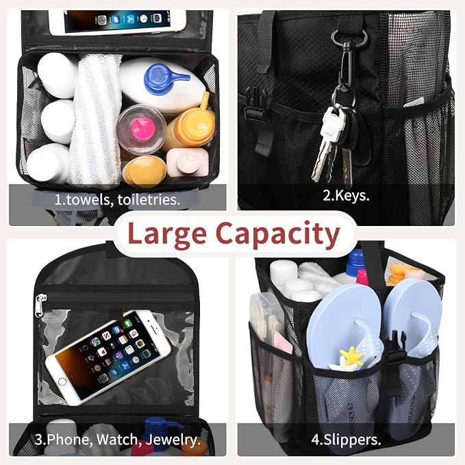 Mesh Shower Caddy Portable Shower Bag for College Dorm Room Essentials - Image 6