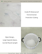 Round Watermark flower Laundry Hamper Waterproof Fabric Home Storage - Image 4