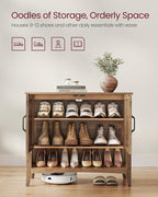 VASAGLE Shoe Storage Cabinet, 3‑Tier with Height‑Adjustable Shelves - Image 4