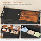 Laundry Sorter, Rolling Laundry Hamper with 3 Section Pull-Out Bags, Laundry Basket Organizer with 2 Drawers & 2-Tone Top Panel, Laundry Hamper with Wheels for Laundry Room Organization, Bathroom - Image 4
