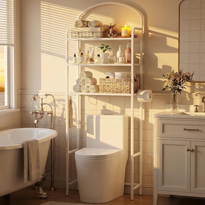 3 Tier Over The Toilet Storage Rack, Bathroom Organizer - Image 8