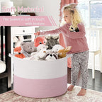 INDRESSME 115L Extra Large Pink Laundry Basket for Stuffed Animal Storage - Image 6