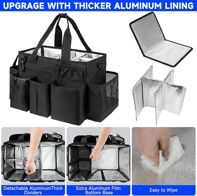 Cleaning Caddy Bag, Cleaning Supplies Organizer for Housekeepers, Housekeeping Caddy with Handle and Detachable Padded Cushion, Black - Image 2