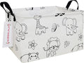 QUEENLALA Rectangular Collapsible Laundry Basket with Side Handles, Zoo by QUEENLALA