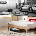 Yecaye Under Bed Storage with Wheels, 4 Pack Under Bed Storage Containers, Underbed Shoe Storage Organizer, Rolling Under Bed Metal Drawers for Clothes, Blankets, Brown - Image 7
