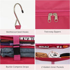 Surblue Hanging 3-Shelf Closet Organizer Pocket Collapsible Washable Oxford Fabric with 2 Hooks (XL 17.71 * 11.81 * 20in, Rose) - Image 6
