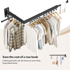 HEILAIYI Wall Mounted Clothes Hanger,Clothes Drying Rack,Laundry Drying Rack,Clothes Rack Wall Mount,Drying Rack Clothing,Laundry Rack,Folding,Retractable,Collapsible,can Fold Upward & Left & Right - Image 3