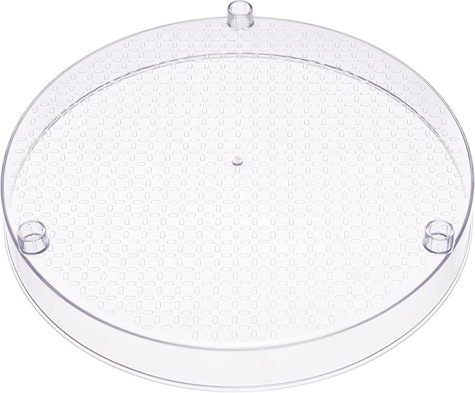 Amazon Basics 2 Tier Lazy Susan Turntable Organizer for Condiments, 12" Diameter, Clear - Image 5