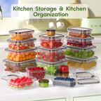 KEMETHY 36-Piece Food Storage Containers with Lids(18 Container & 18 Lid), Plastic Food Containers for Pantry & Kitchen Storage and Organization, BPA-Free, Leak Proof, Reusable with Labels & Pen - Image 7