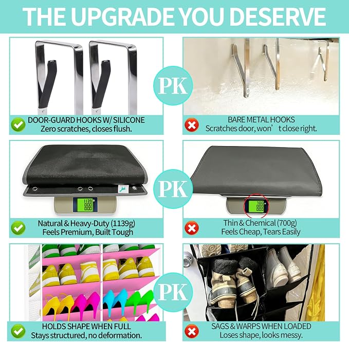 Shoe Rack for Door, Over Door Shoe Organizer for Closet - Image 6