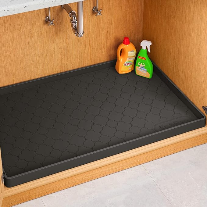 Jin&Bao Under Sink Mat 31" x 19" Waterproof Silicone Cabinet Kitchen Liner by Jin%26Bao