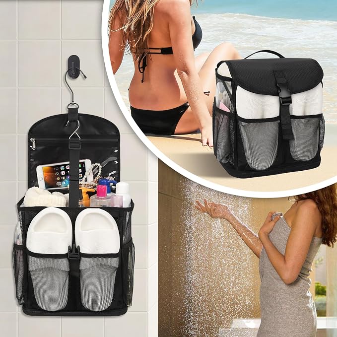 Mesh Shower Caddy Portable Shower Bag for College Dorm Room Essentials - Image 8