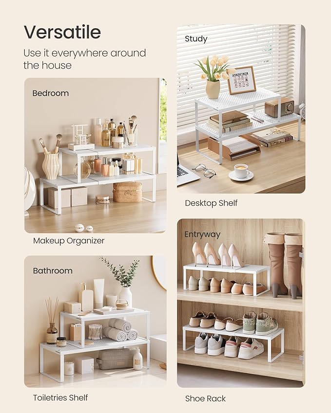 SONGMICS Spice Rack, Expandable Kitchen Countertop Shelf, Steel - Image 5