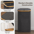 Bathola Laundry Hamper with Lid, Laundry Basket with Removable Bag, Grey - Image 6