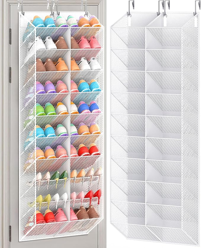 UVIAHOMI Over the Door Shoe Organizer for 20-30 Pairs, 10-Tier, White by UVIAHOMIHOMEORGANIZER