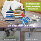 HIBAG Vacuum Storage Bags with Electric Pump, Vacuum Seal Bags for Clothing, Pillows, Blanket Bedding Comforters, 20 pack - Image 3
