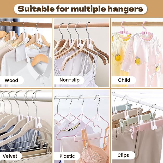Mlici 60 Pc Space Saving Hanger Connector Hooks for Closet Organizer, White - Image 7
