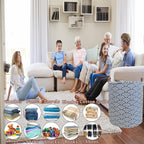 Waterproof Laundry Hamper Collapsible Laundry Basket Leather Handle Laundry Bag Large Clothes Storage Toy Organization for Bathroom Bedroom Laundryroom College Dorms (951-Satisfied laundry hampers) - Image 5