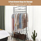 5 Pack 60" All Clear Garment Bags for Hanging Clothes Storage, 10" Gusseted Large Capacity Garment Rack Cover, Large Hanging Clothing Bag for Dress Gowns, Coats, Suit, Down Jacket - Image 7