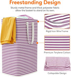 Lifewit 80L Large Laundry Baskets, 2 Pack, Reinforced Handles, Purple - Image 2