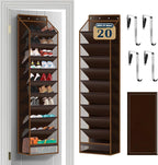 10 - Pocket Over - the - Door Hanging Shoe Organizers & Rack, Made of Sturdy 600D Oxford + Non - Woven Fabric, Space - Saving Storage for Shoes, Boots & More (Dark coffee color) by Cotohim