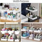 3 Pack Under Sink Organizer Bathroom and Storage Cabinet (White) - Image 7