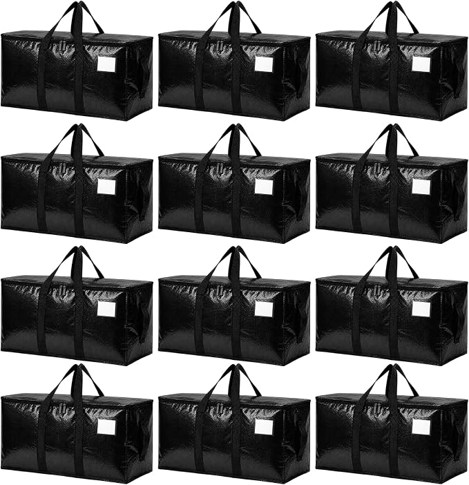 Songrey Extra Large Heavy Duty Moving Bags, 12 Pack, Black by Unknown