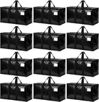Songrey Extra Large Heavy Duty Moving Bags, 12 Pack, Black by Unknown